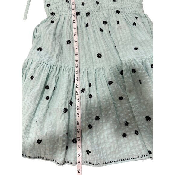 Tanya Taylor Swim Cover-Up Lina Dress Sundress Embroidered Smocked Cotton Size S - Picture 6 of 9